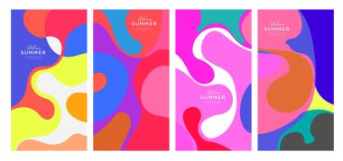 Yaz koleksiyonları için vektör renkli sıvı ve akışkan arkaplan