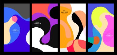 Yaz koleksiyonları için vektör renkli sıvı ve akışkan arkaplan