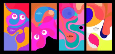 Yaz koleksiyonları için vektör renkli sıvı ve akışkan arkaplan