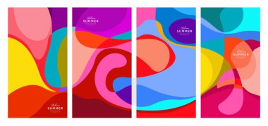 Yaz koleksiyonları için vektör renkli sıvı ve akışkan arkaplan