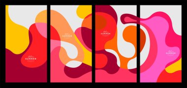 Yaz koleksiyonları için vektör renkli sıvı ve akışkan arkaplan