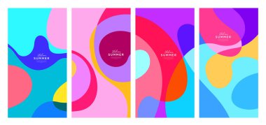 Yaz koleksiyonları için vektör renkli sıvı ve akışkan arkaplan