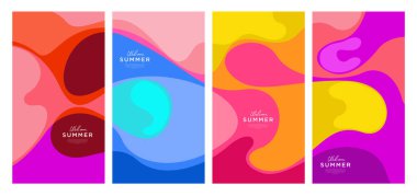 Yaz koleksiyonları için vektör renkli sıvı ve akışkan arkaplan