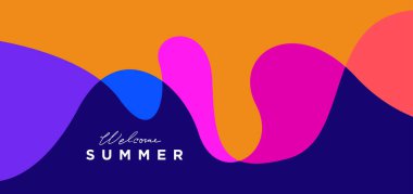 Yaz şablonu için vektör renkli sıvı ve akışkan arkaplan