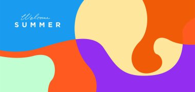 Yaz şablonu için vektör renkli sıvı ve akışkan arkaplan