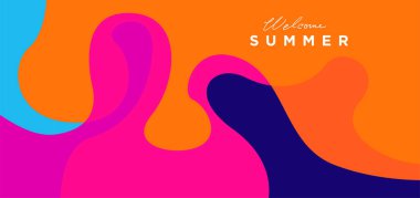 Yaz şablonu için vektör renkli sıvı ve akışkan arkaplan