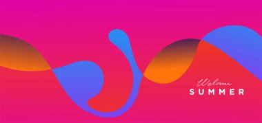 Yaz şablonu için vektör renkli sıvı ve akışkan arkaplan