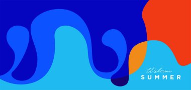 Yaz şablonu için vektör renkli sıvı ve akışkan arkaplan