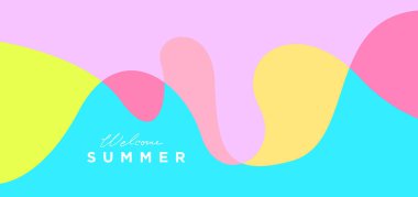 Yaz şablonu için vektör renkli sıvı ve akışkan arkaplan