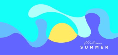 Yaz şablonu için vektör renkli sıvı ve akışkan arkaplan