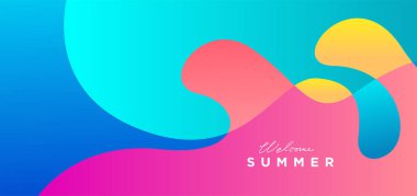 Yaz şablonu için vektör renkli sıvı ve akışkan arkaplan