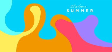 Yaz şablonu için vektör renkli sıvı ve akışkan arkaplan