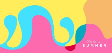 Yaz şablonu için vektör renkli sıvı ve akışkan arkaplan