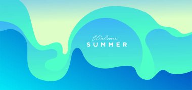 Yaz şablonu için vektör renkli sıvı ve akışkan arkaplan