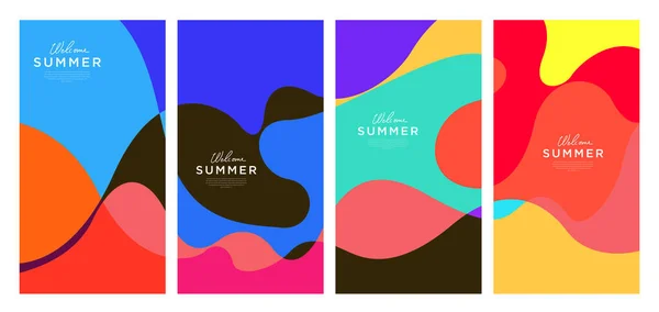 Vector Colorful Liquid Fluid Background Summer Collections — ストックベクタ
