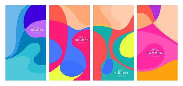 Vector Colorful liquid and fluid background for summer collections