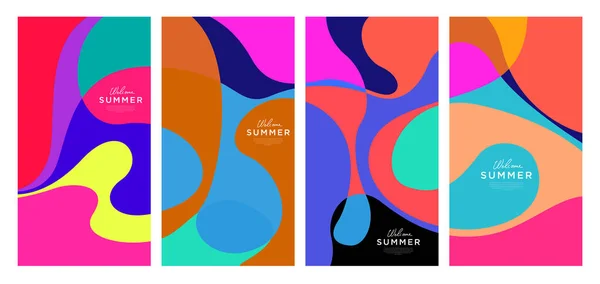 Vector Bunter Flüssiger Und Flüssiger Hintergrund Für Sommerkollektionen — Stockvektor
