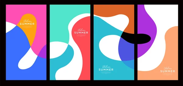 Vector Colorful Liquid Fluid Background Summer Collections — Stock Vector