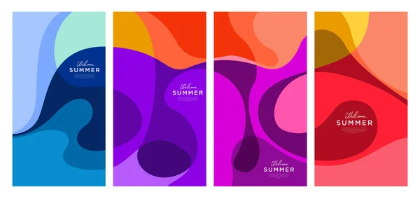 Vector Bunter Flüssiger Und Flüssiger Hintergrund Für Sommerkollektionen — Stockvektor
