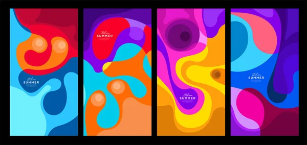 Vector Fond Liquide Fluide Coloré Pour Les Collections Estivales — Image vectorielle