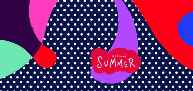 Yaz pankartları için renkli soyut eğri ve akışkan arkaplan