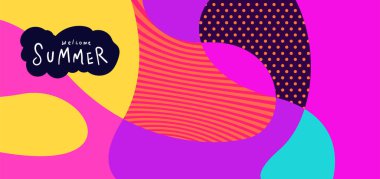 Yaz pankartları için renkli soyut eğri ve akışkan arkaplan