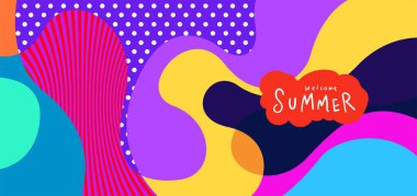 Yaz pankartları için renkli soyut eğri ve akışkan arkaplan