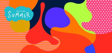 Yaz pankartları için renkli soyut eğri ve akışkan arkaplan