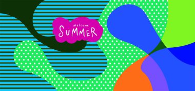 Yaz pankartları için renkli soyut eğri ve akışkan arkaplan