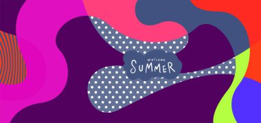 Yaz pankartları için renkli soyut eğri ve akışkan arkaplan