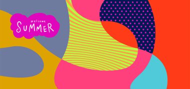 Yaz pankartları için renkli soyut eğri ve akışkan arkaplan