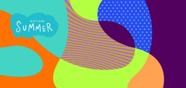 Yaz pankartları için renkli soyut eğri ve akışkan arkaplan