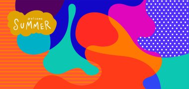 Colorful abstract curve and fluid background for summer banners