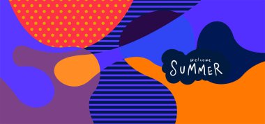 Yaz pankartları için renkli soyut eğri ve akışkan arkaplan