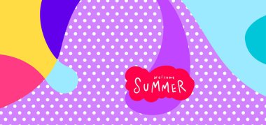 Yaz pankartları için renkli soyut eğri ve akışkan arkaplan