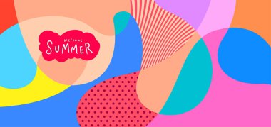 Yaz pankartları için renkli soyut eğri ve akışkan arkaplan