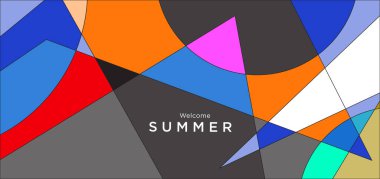 Colorful abstract geometric background for summer banner