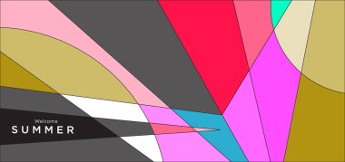 Yaz afişi için renkli soyut geometrik arkaplan