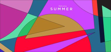 Colorful abstract geometric background for summer banner