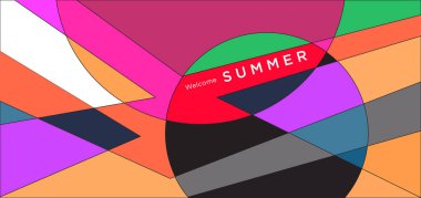 Colorful abstract geometric background for summer banner