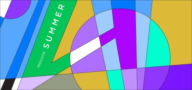 Colorful abstract geometric background for summer banner