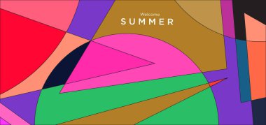 Colorful abstract geometric background for summer banner