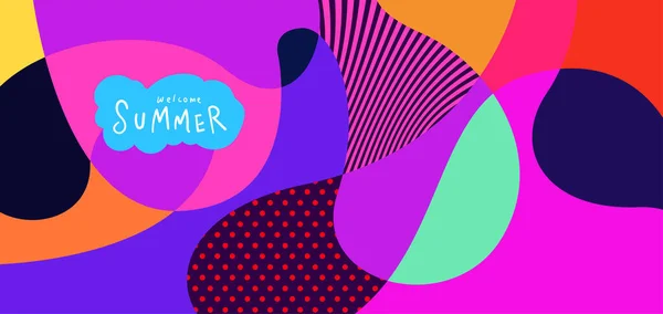 Colorful Abstract Curve Fluid Background Summer Banners — Vetor de Stock