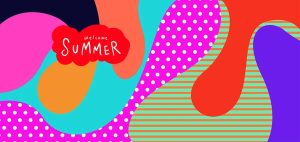 Colorful Abstract Curve Fluid Background Summer Banners — Vector de stock