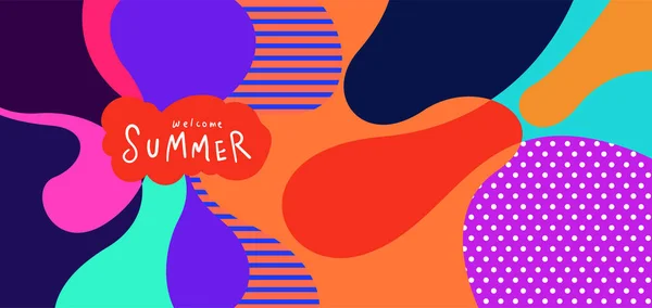 Colorful Abstract Curve Fluid Background Summer Banners — Image vectorielle