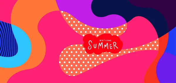 Colorful Abstract Curve Fluid Background Summer Banners — 스톡 벡터