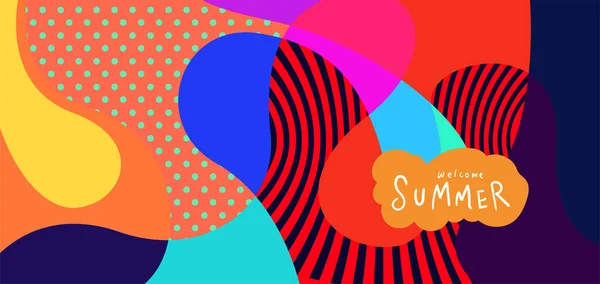 Colorful Abstract Curve Fluid Background Summer Banners — Vector de stock