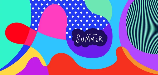 Yaz pankartları için renkli soyut eğri ve akışkan arkaplan