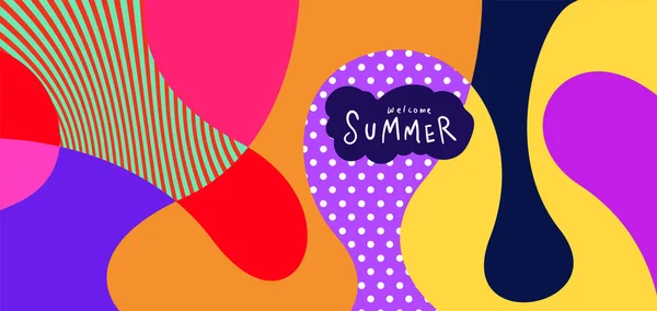 Colorful Abstract Curve Fluid Background Summer Banners — Stockvektor