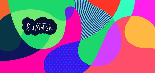 Colorful Abstract Curve Fluid Background Summer Banners — ストックベクタ